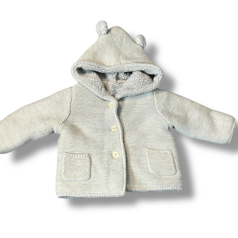 Baby Gap Sherpa Lined Metallic Thread Cotton Jacket Cozy Baby 6-12 Months